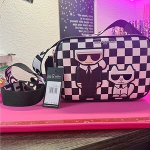 Karl Lagerfeld Black and White Checkered Bag